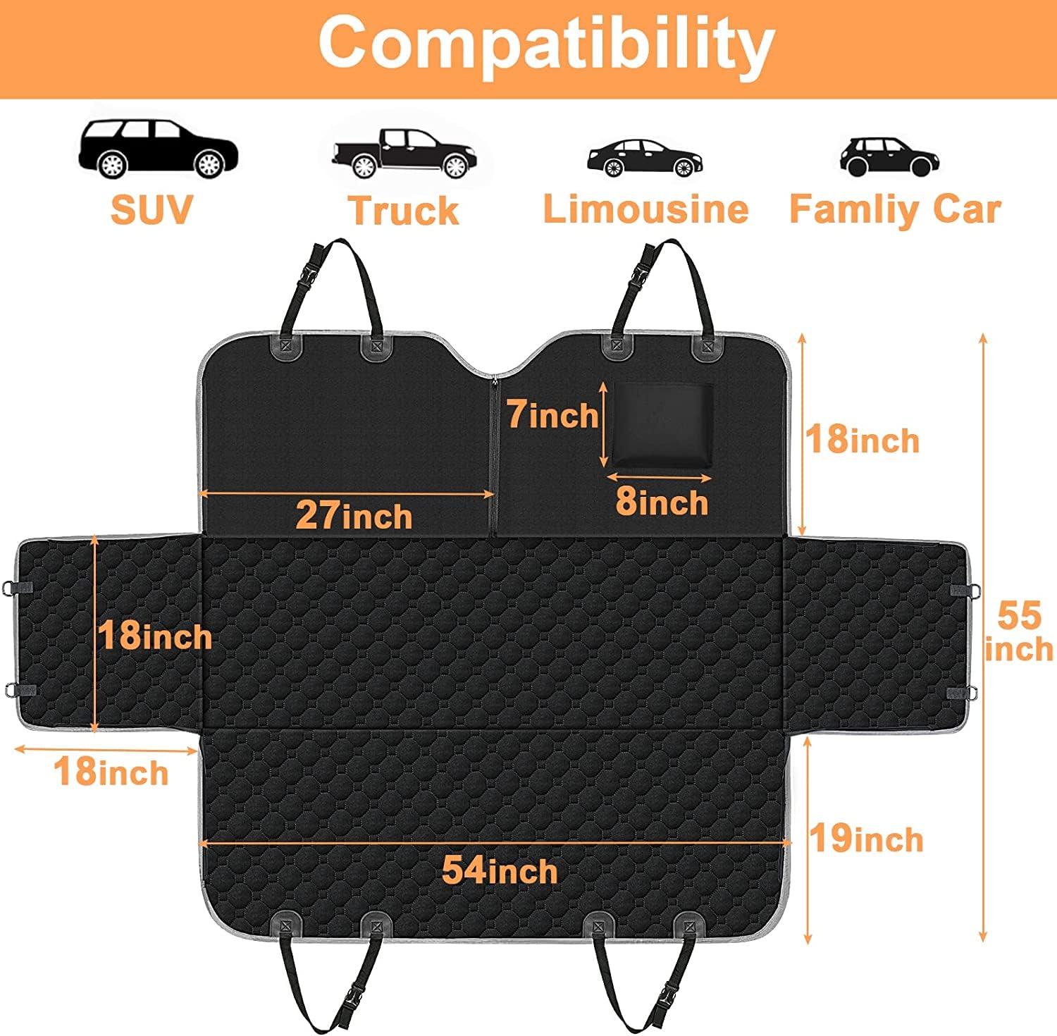 Mancro dog hammock durable 600D material resists wear and tears