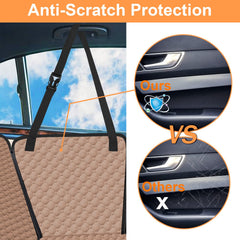 Mancro dog hammock side flaps prevent door scratches while keeping pets comfy.