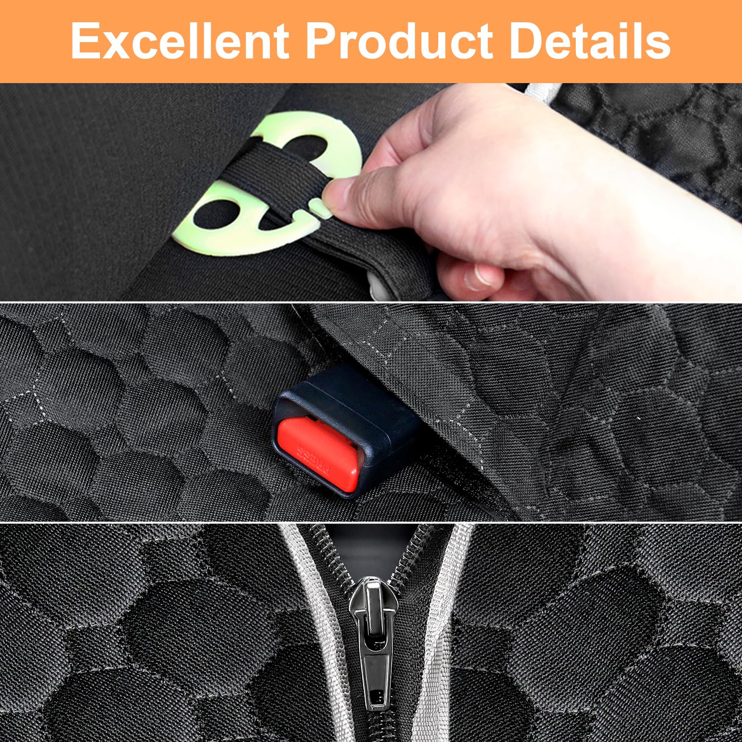 Mancro dog seat cover 600D waterproof material in black