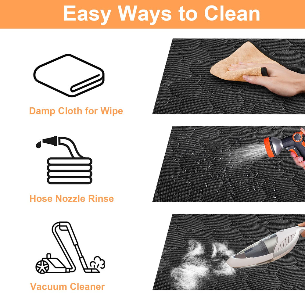 Mancro dog seat cover easy install and quick cleanup with damp cloth