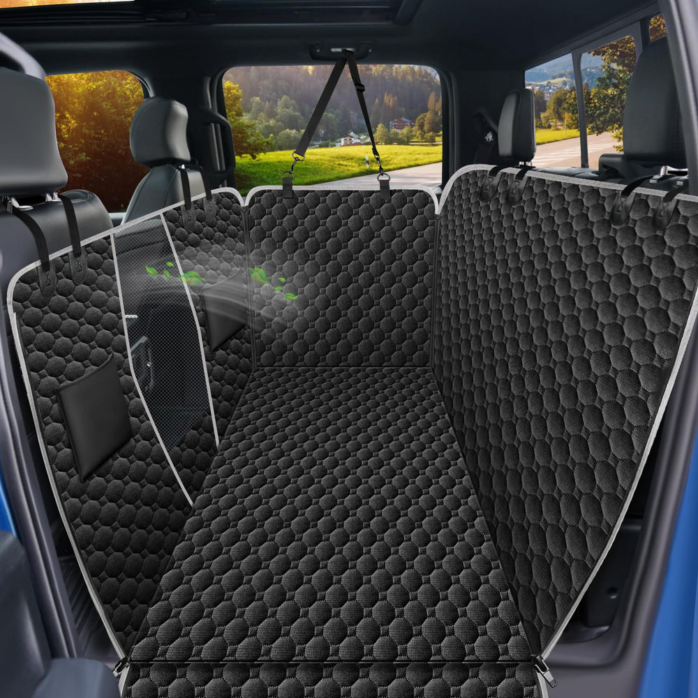 Mancro Dog Seat Cover with Mesh Window improves interaction with your dog.