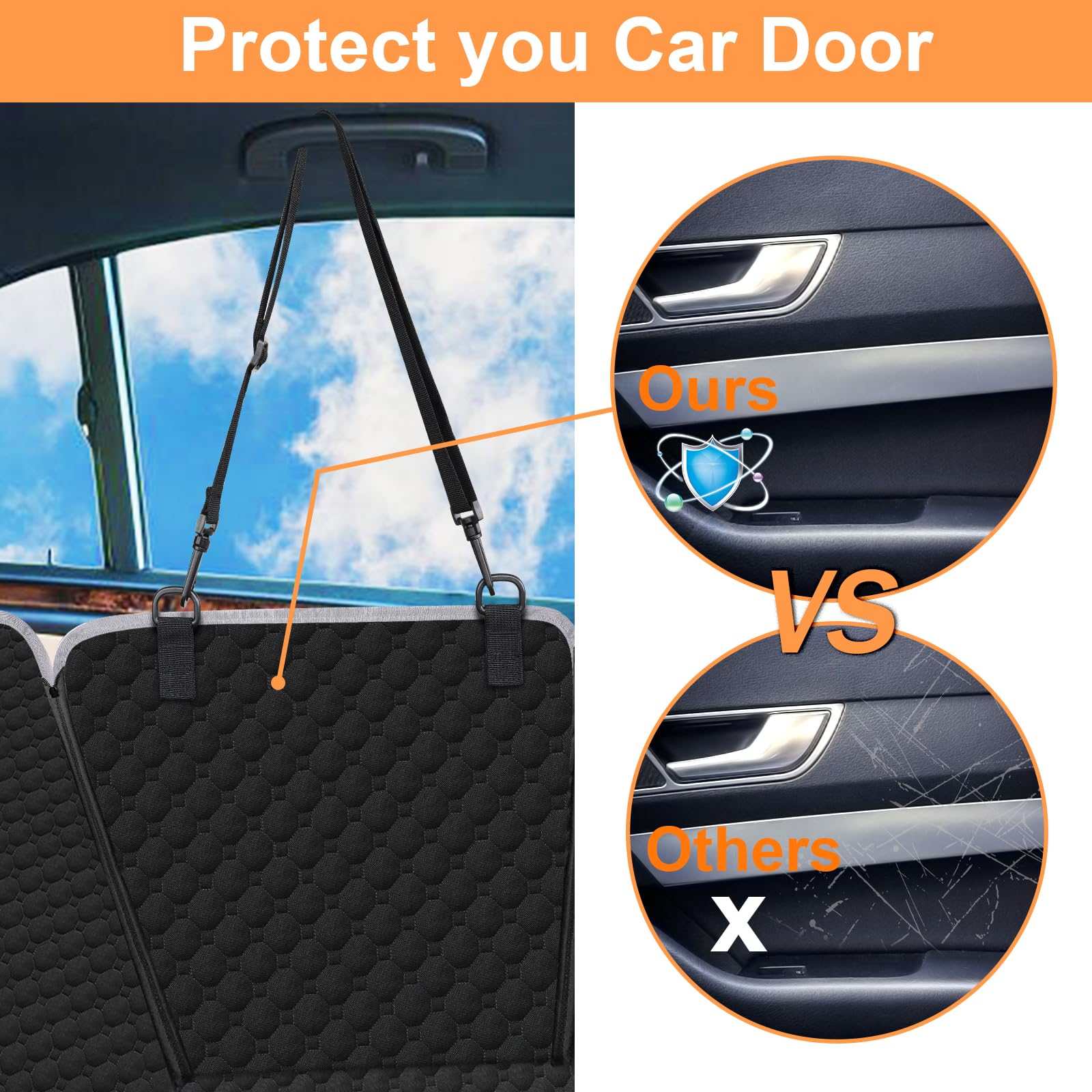 Mancro dog seat cover side flaps protect door edges from claws