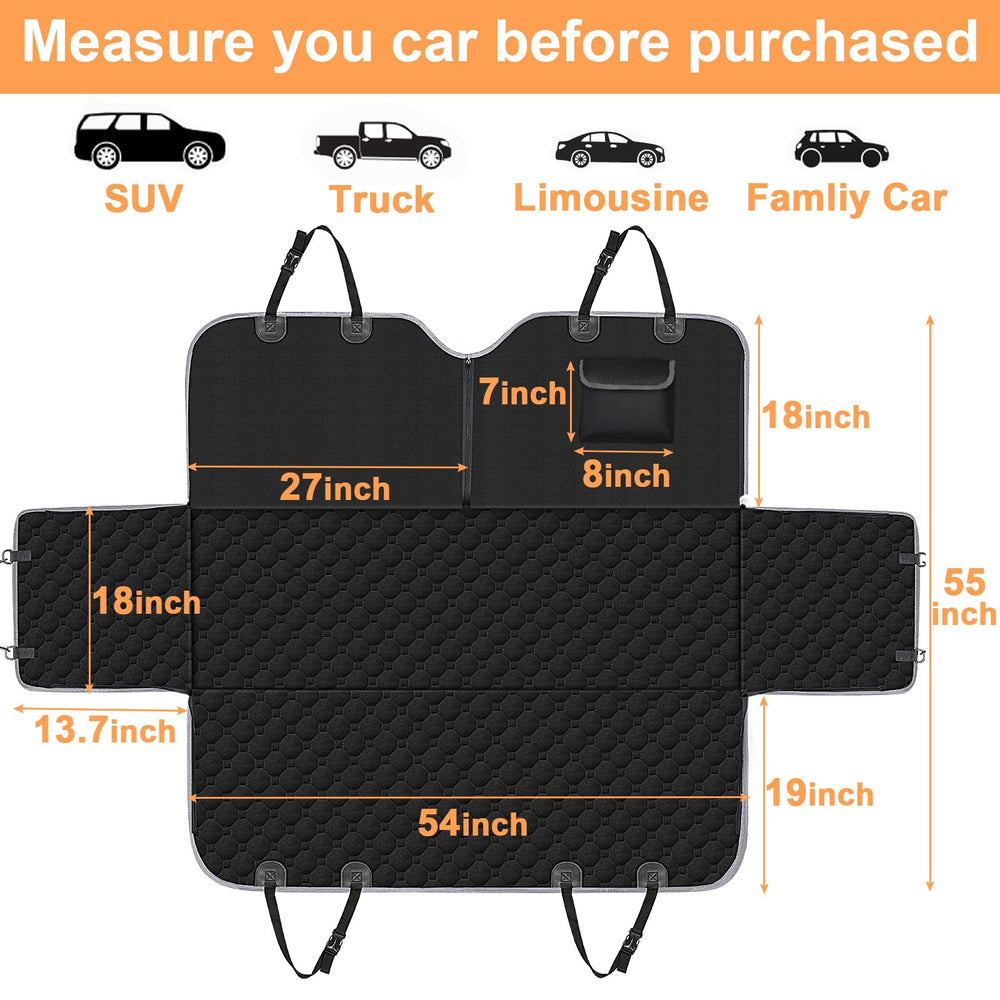 Mancro dog seat cover fits most vehicles at 54 x 55 inches