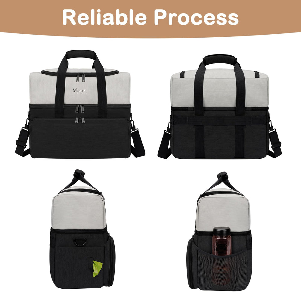 Mancro Dual Layers Dog Travel Bag adjustable strap for versatile carrying