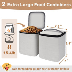 Mancro Dual Layers Dog Travel Bag collapsible bowls for on-the-go feeding