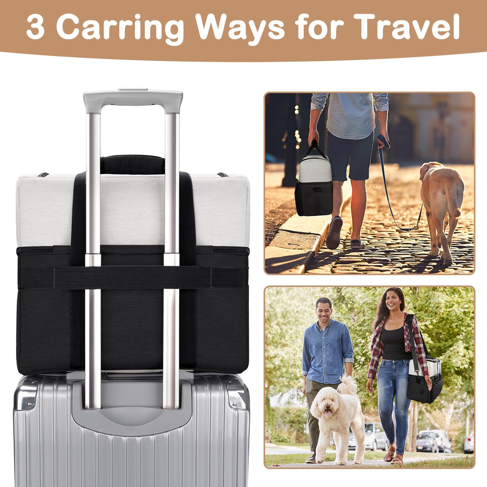 Mancro Dual Layers Dog Travel Bag organized gear for camping and road trips