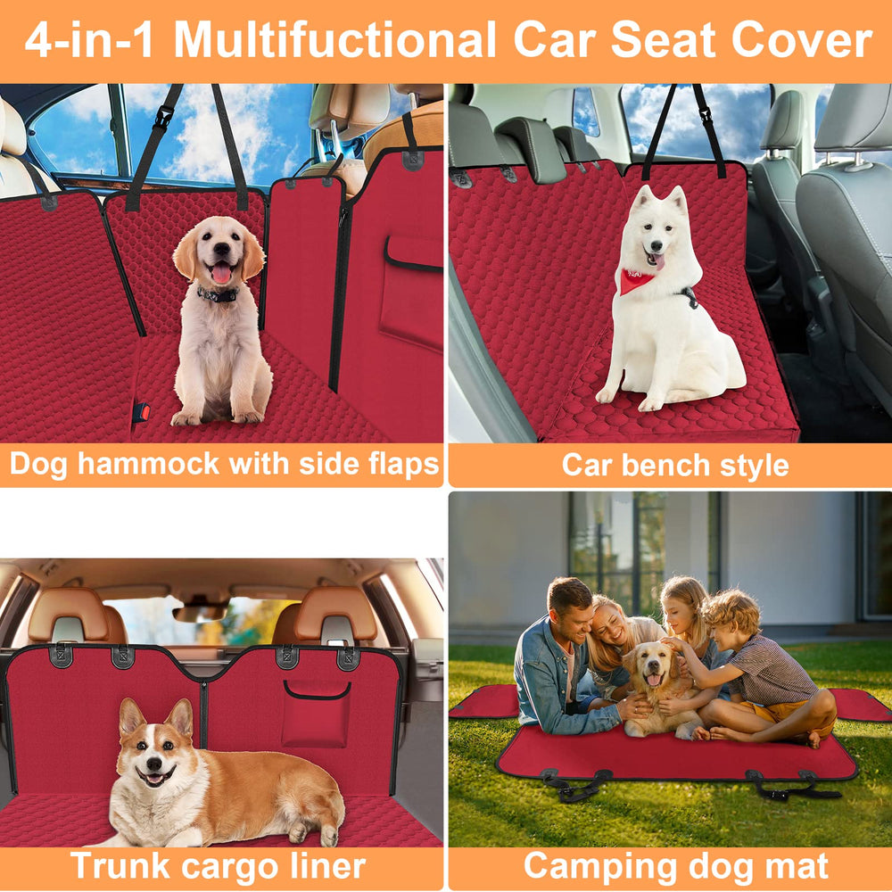 Mancro seat belt openings and buckles with zippers boost pet safety.