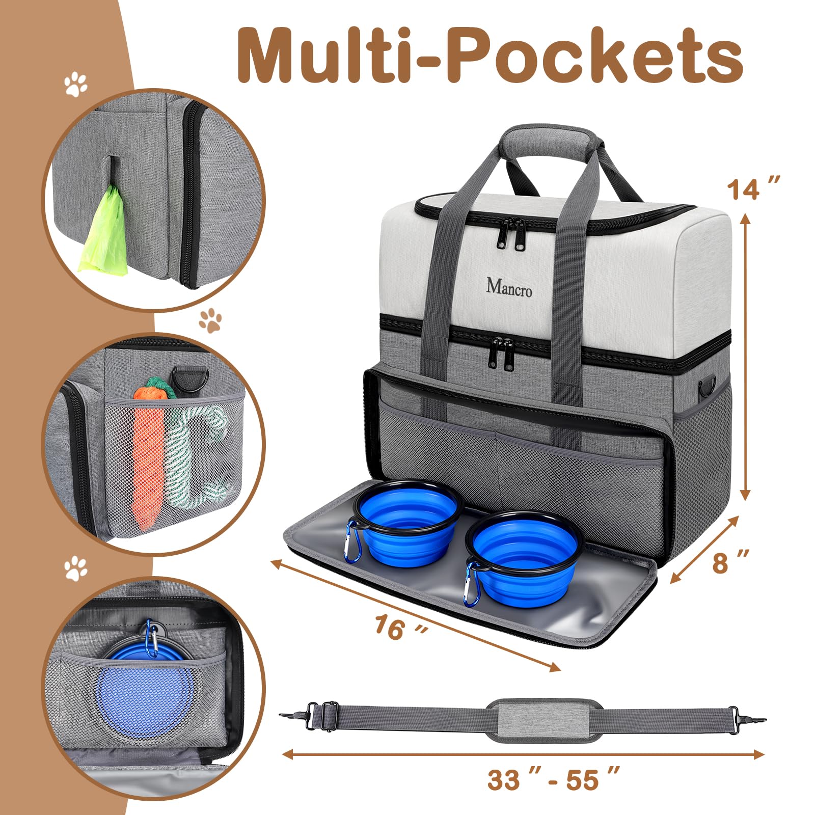 Mancro two extra-large food containers ready for on-the-go meals.