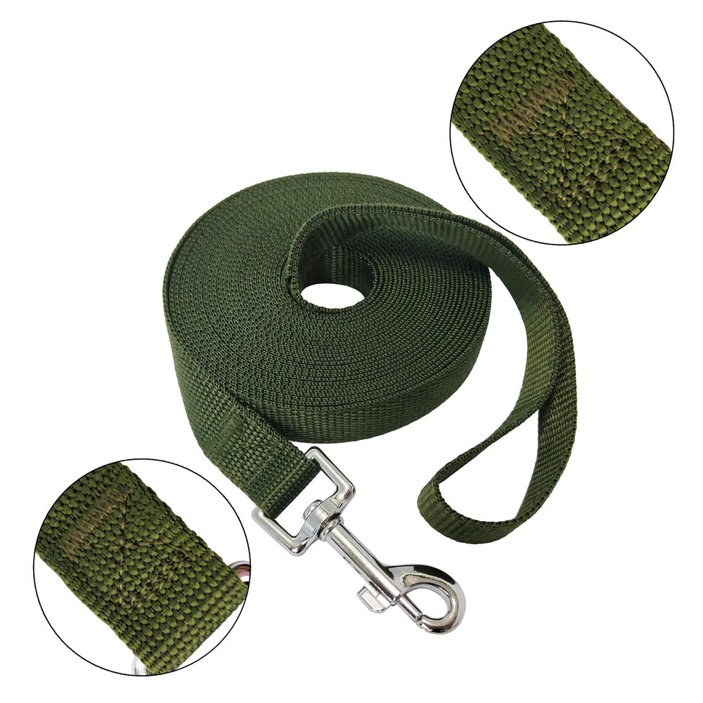 MANDAO long dog leash with swivel clip prevents twisting during outdoor walks.