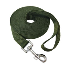 MANDAO nylon training leash 20ft green enables controlled exploration and recall practice.