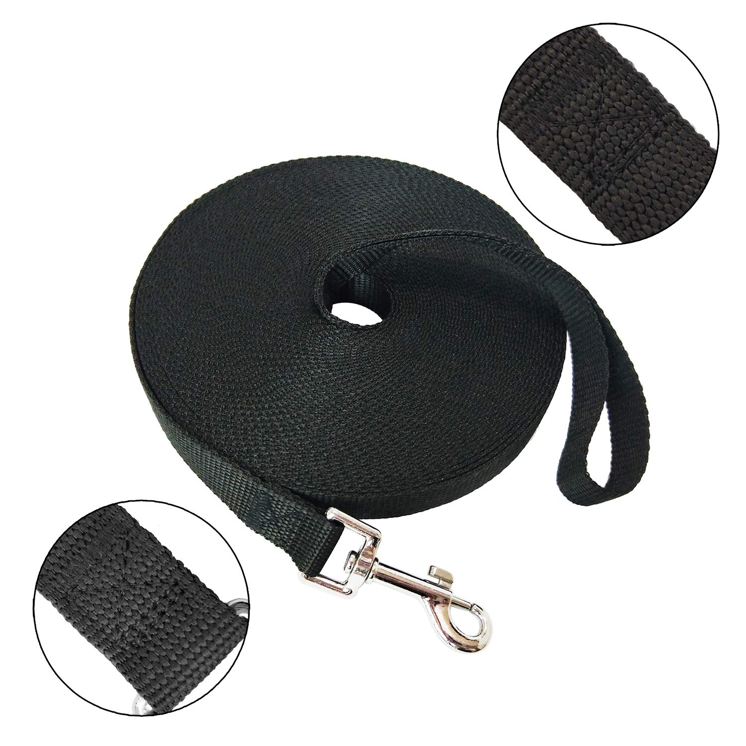 MANDAO nylon training leash with 360-degree swivel snap to prevent twists.