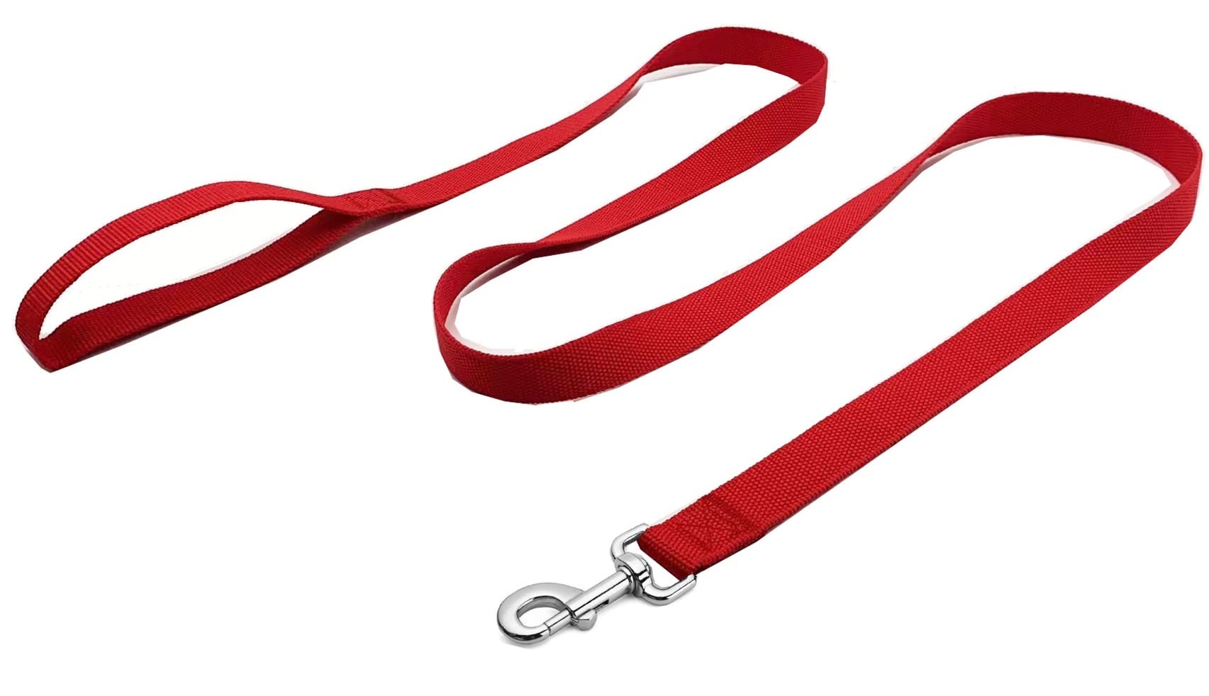 MANDAO 4ft red leash with soft weave nylon for comfortable daily walks