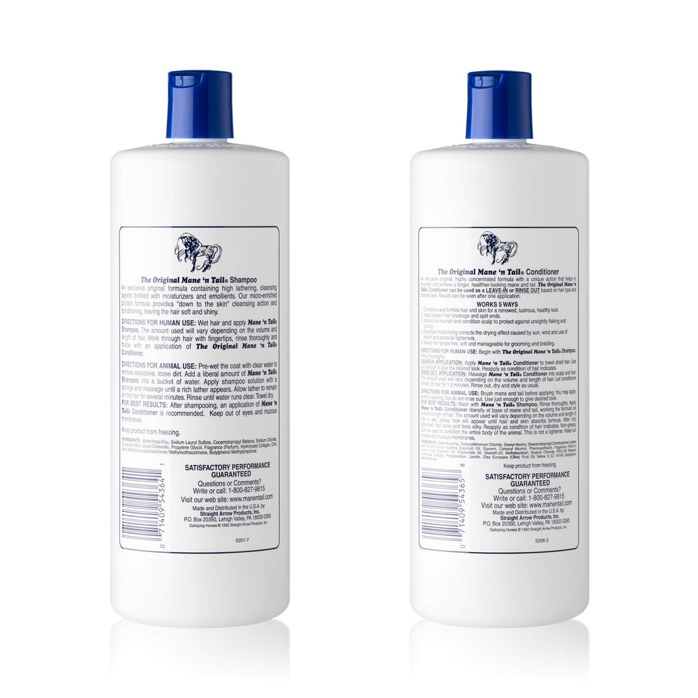 Mane 'N Tail conditioner bottle shown for detangled, healthy-looking hair.
