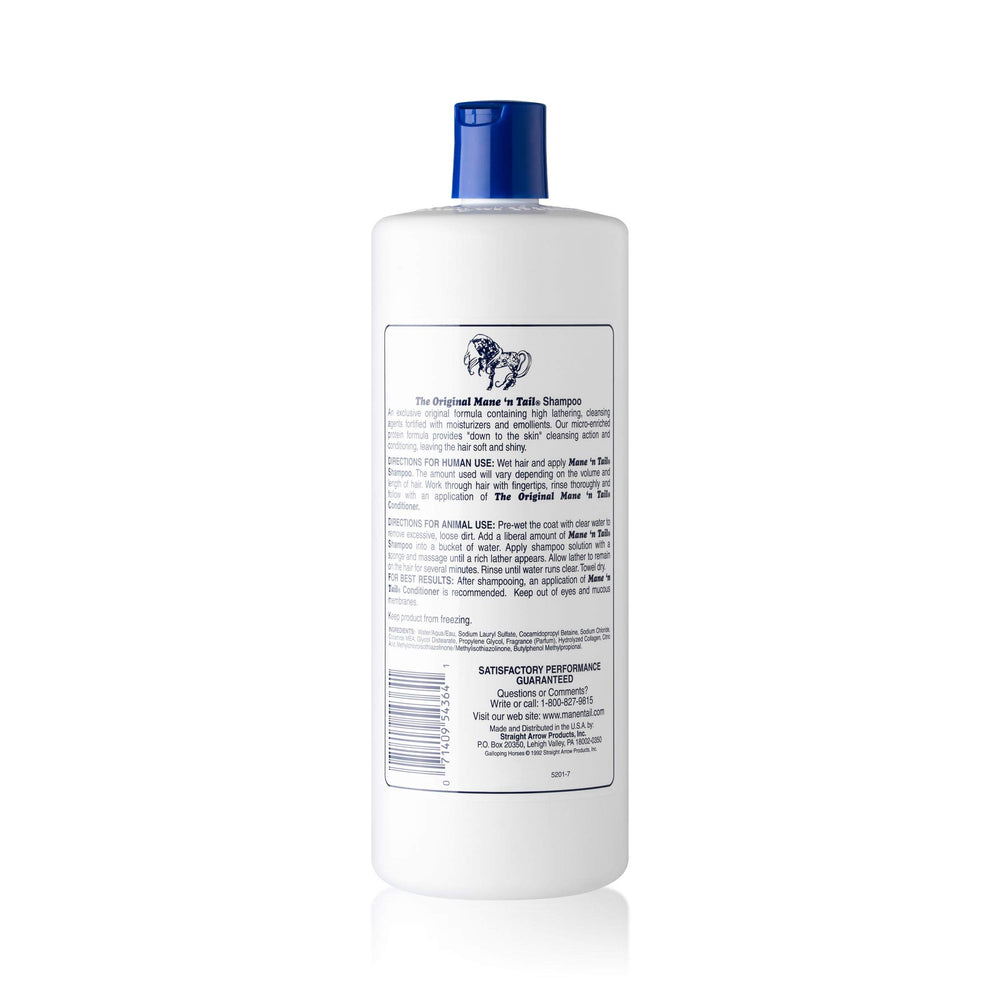 Mane 'n Tail shampoo lather-foam shows rich bubbles and coat conditioning.