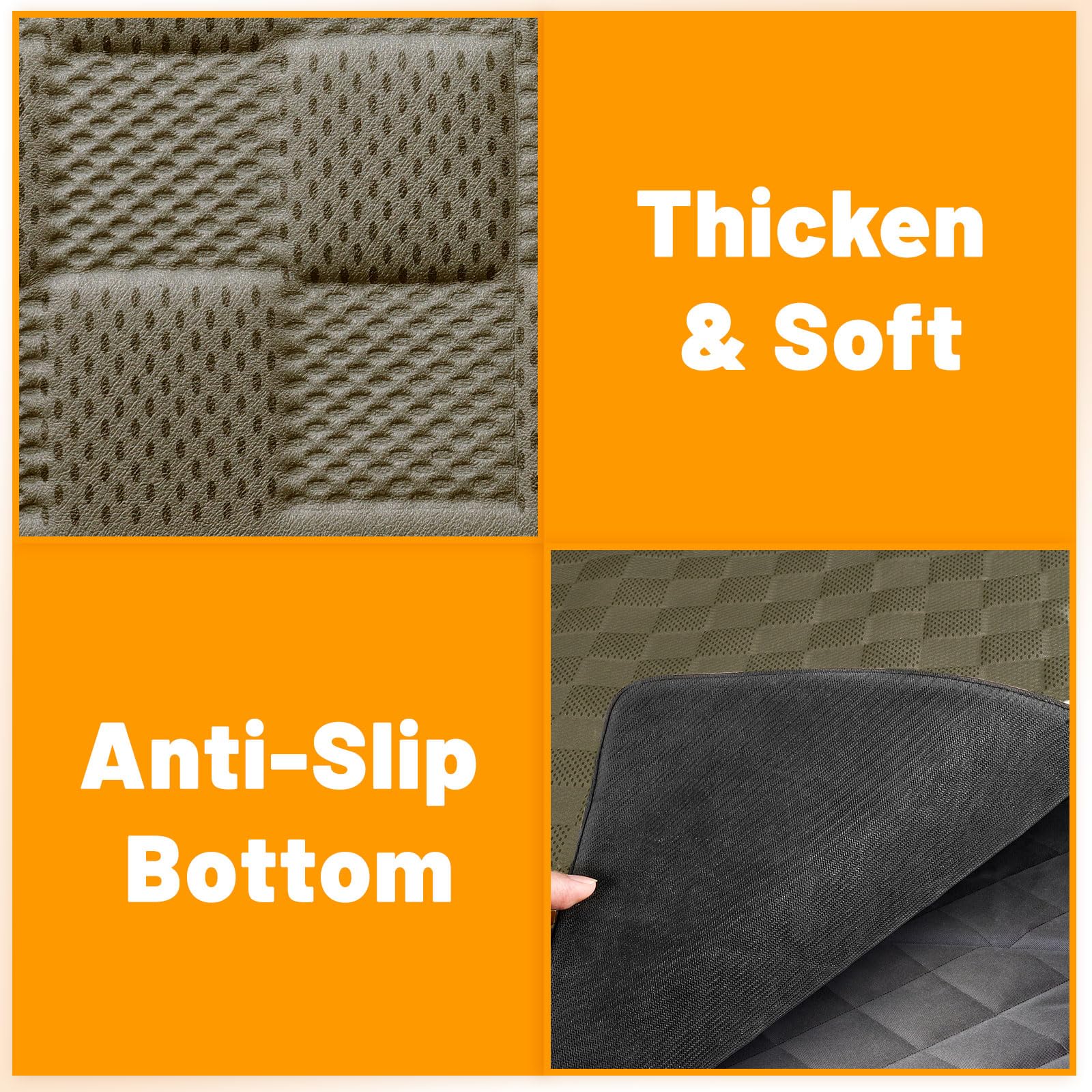 Manificent non-slip pet bed mat waterproof backing protects car seats from spills and moisture.