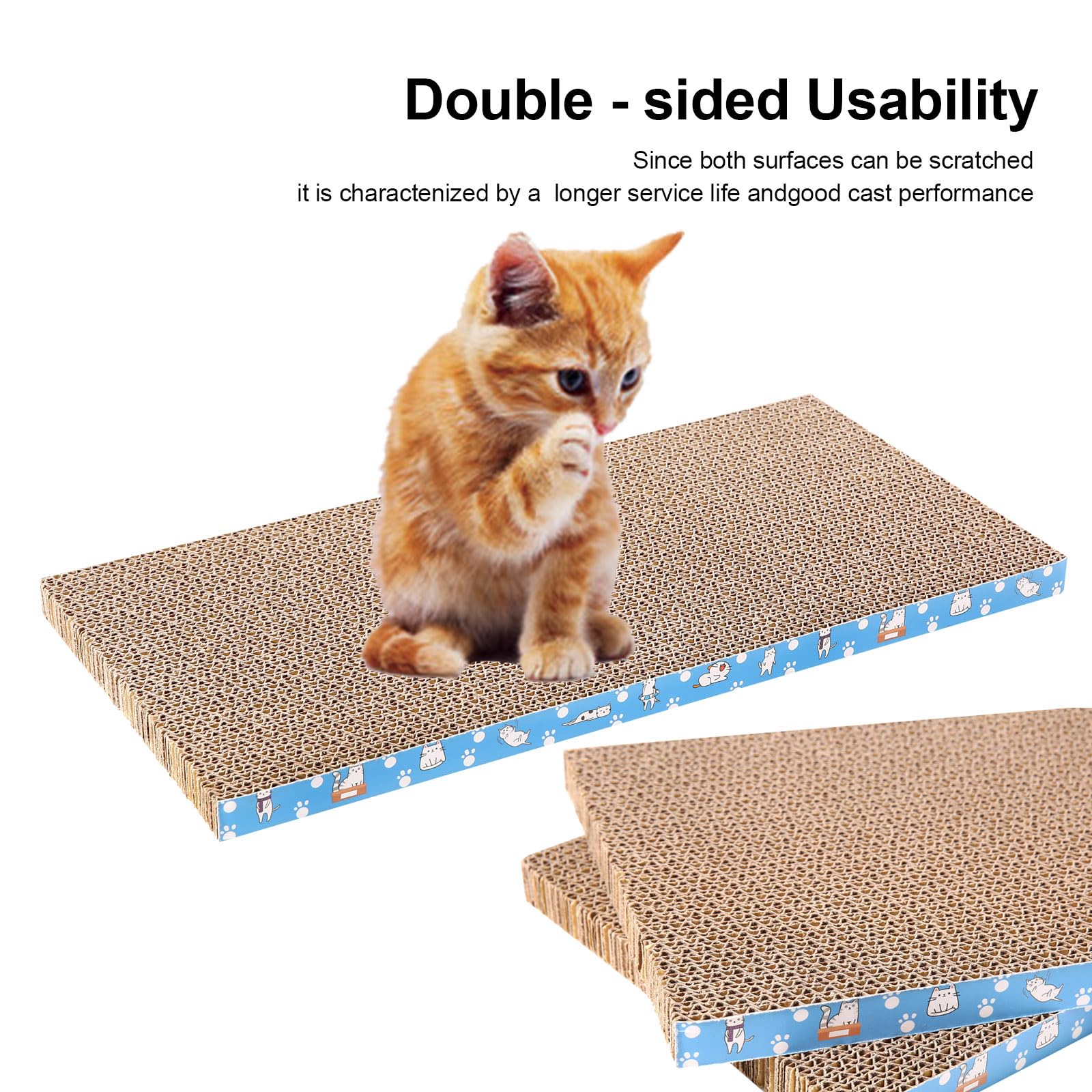Mankaide cat using scratch pad for claw care and play