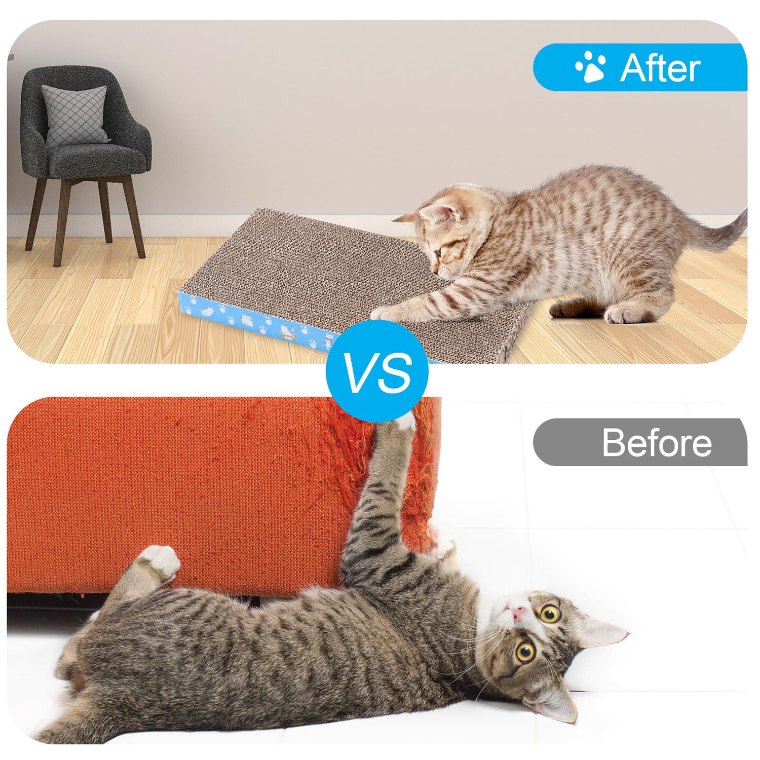 Mankaide durable corrugated cardboard indicates extended scratching life