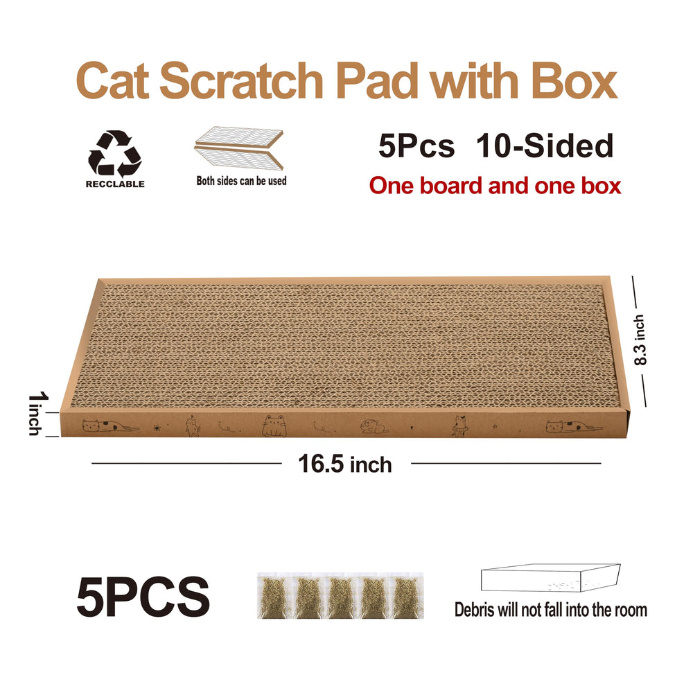 Mankaide cat scratcher catnip included helps entice play and relaxation.