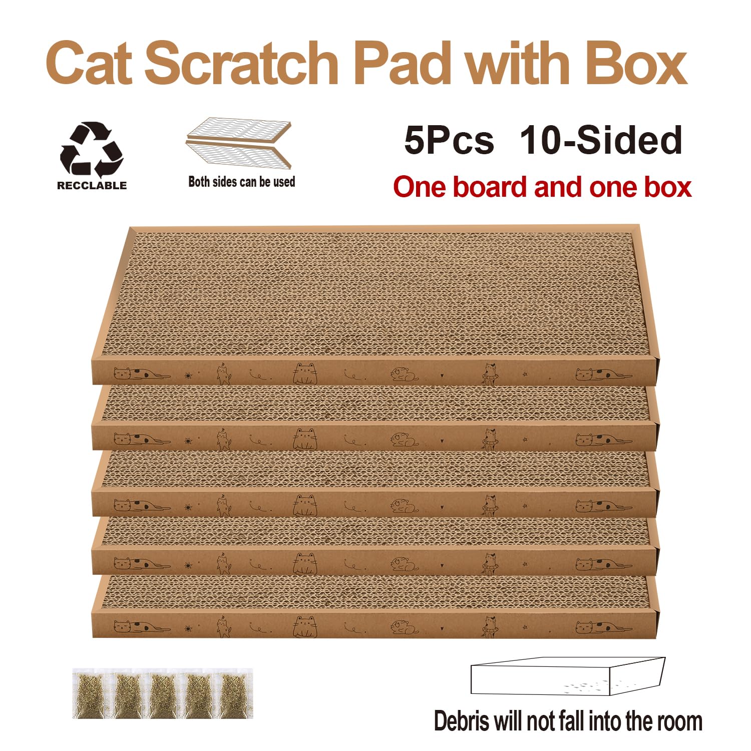 Mankaide cat scratcher packaging and box demonstrates easy storage and clean lines.