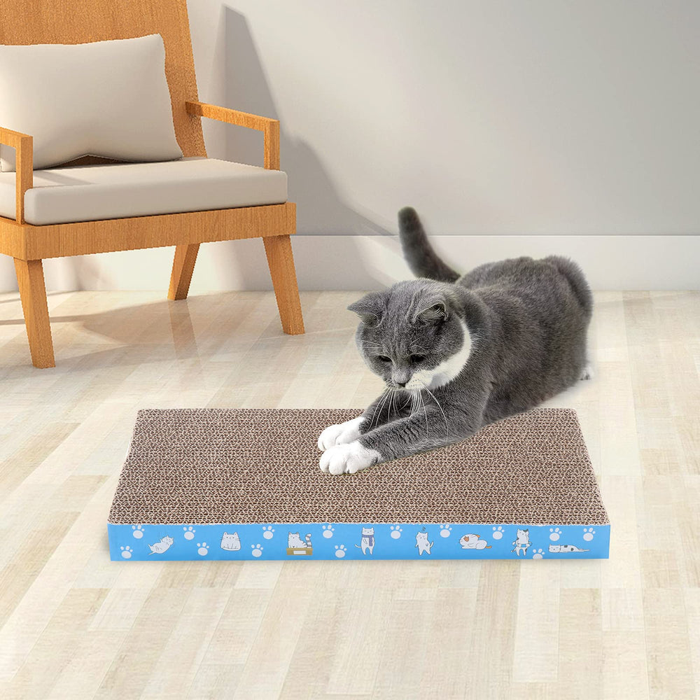 Mankaide eco-friendly materials label highlights non-toxic glue and recycled content for safe cat scratching.