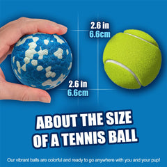 Mankoda dog balls showcase vibrant colors to boost visibility during outdoor play.