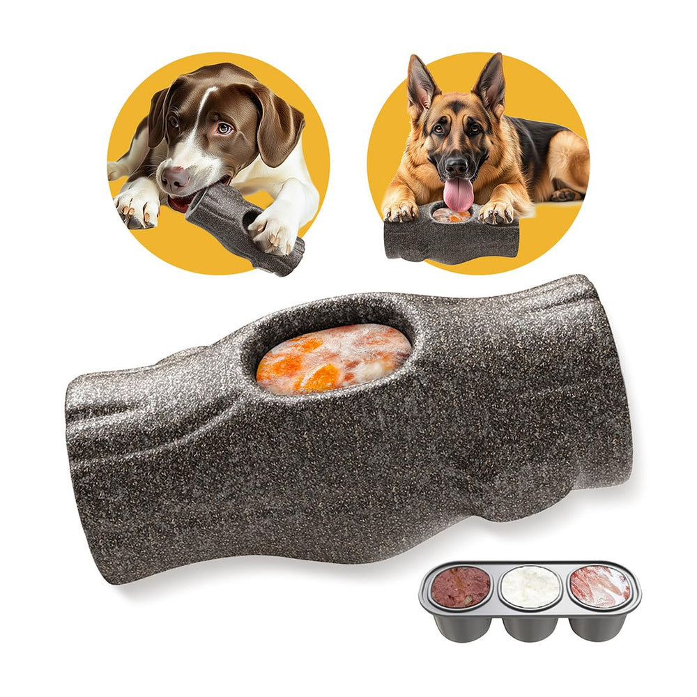 Mankoda dog frozen-treat-toy-puzzle engages dogs with treat-dispensing play for mental enrichment.