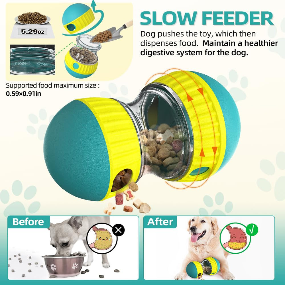 Mankoda dog puzzle toy adjustable dispenser supports varied kibble sizes for customizable playtime.