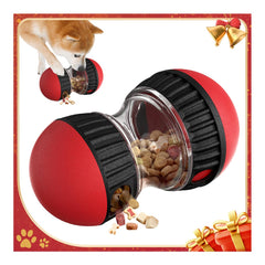 Mankoda Interactive Dog Puzzle Ball front view with treat holes for mental stimulation.