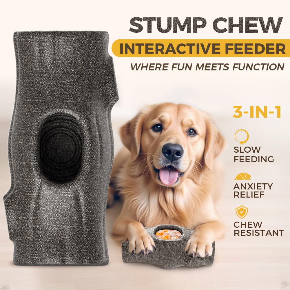 Mankoda stump-design-interactive features for large dogs during puzzle play.