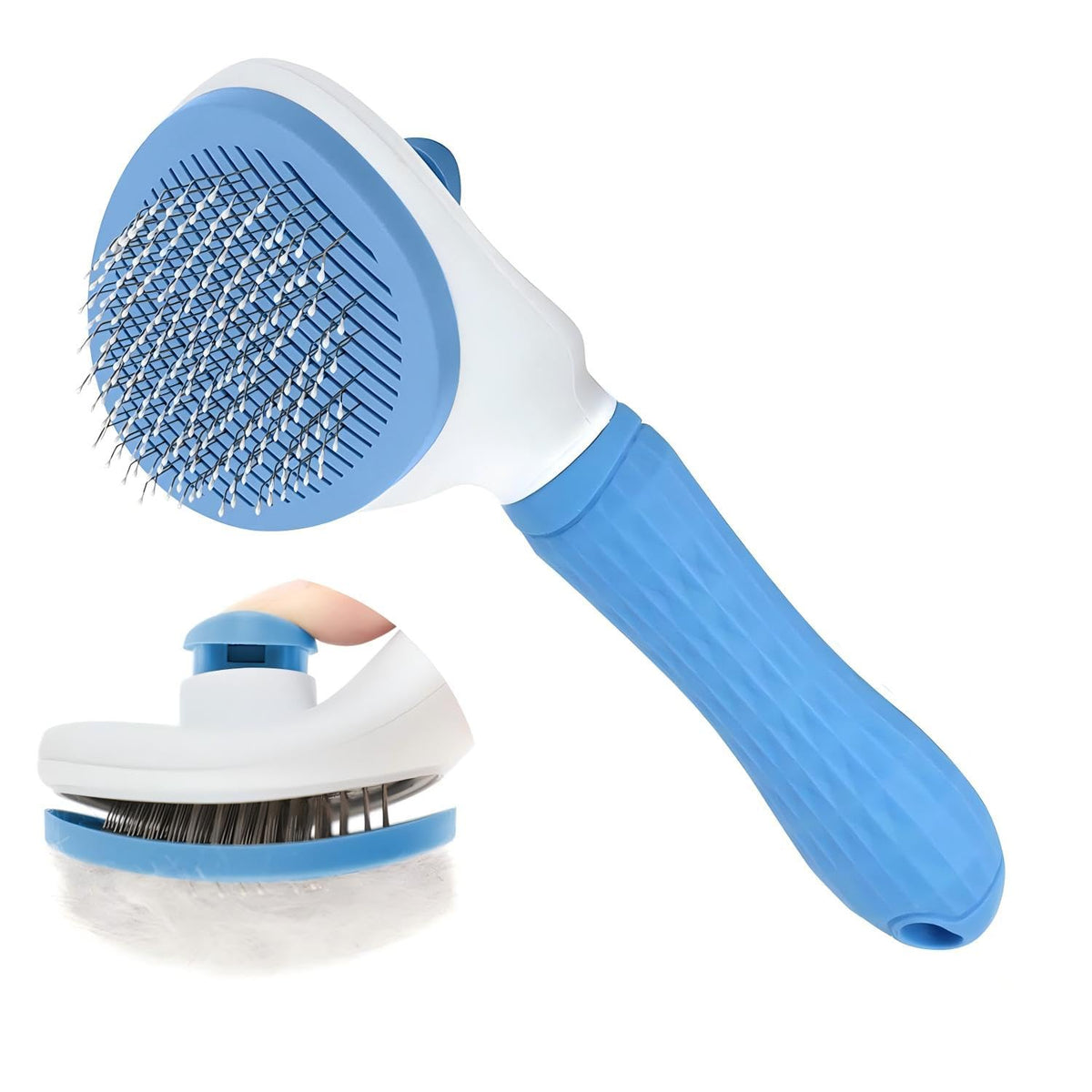 ManLinKei cat brush release-button view for easy hair release and cleaning