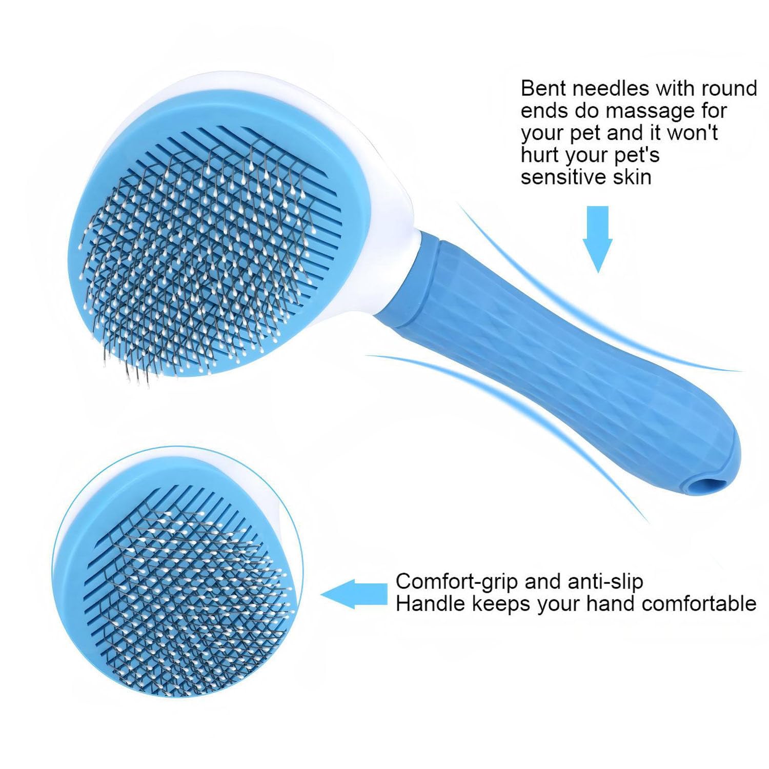 ManLinKei self-cleaning brush demonstrates quick hair release with every use