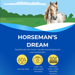 Manna Pro Corona Horseman's Dream Vet Cream on horse leg demonstrating gentle soothing for minor skin issues