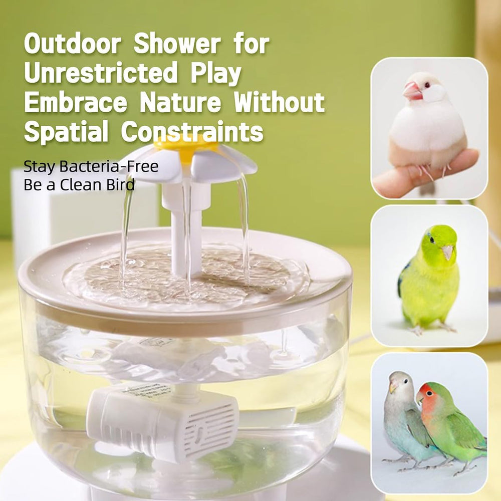 MANON ROSA Bird Bath on display with birds using the product