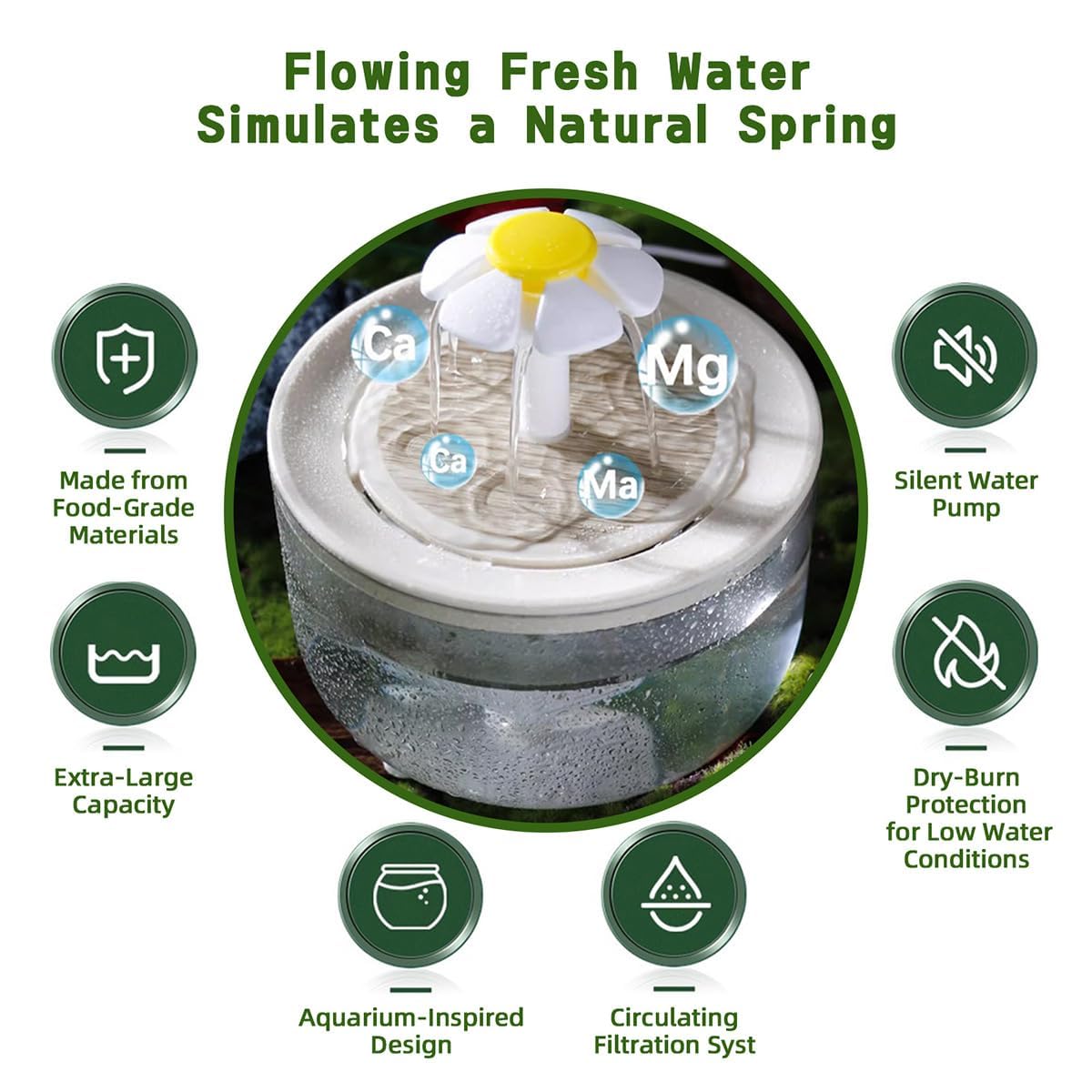 MANON ROSA Bird Bath large capacity tank reduces refills