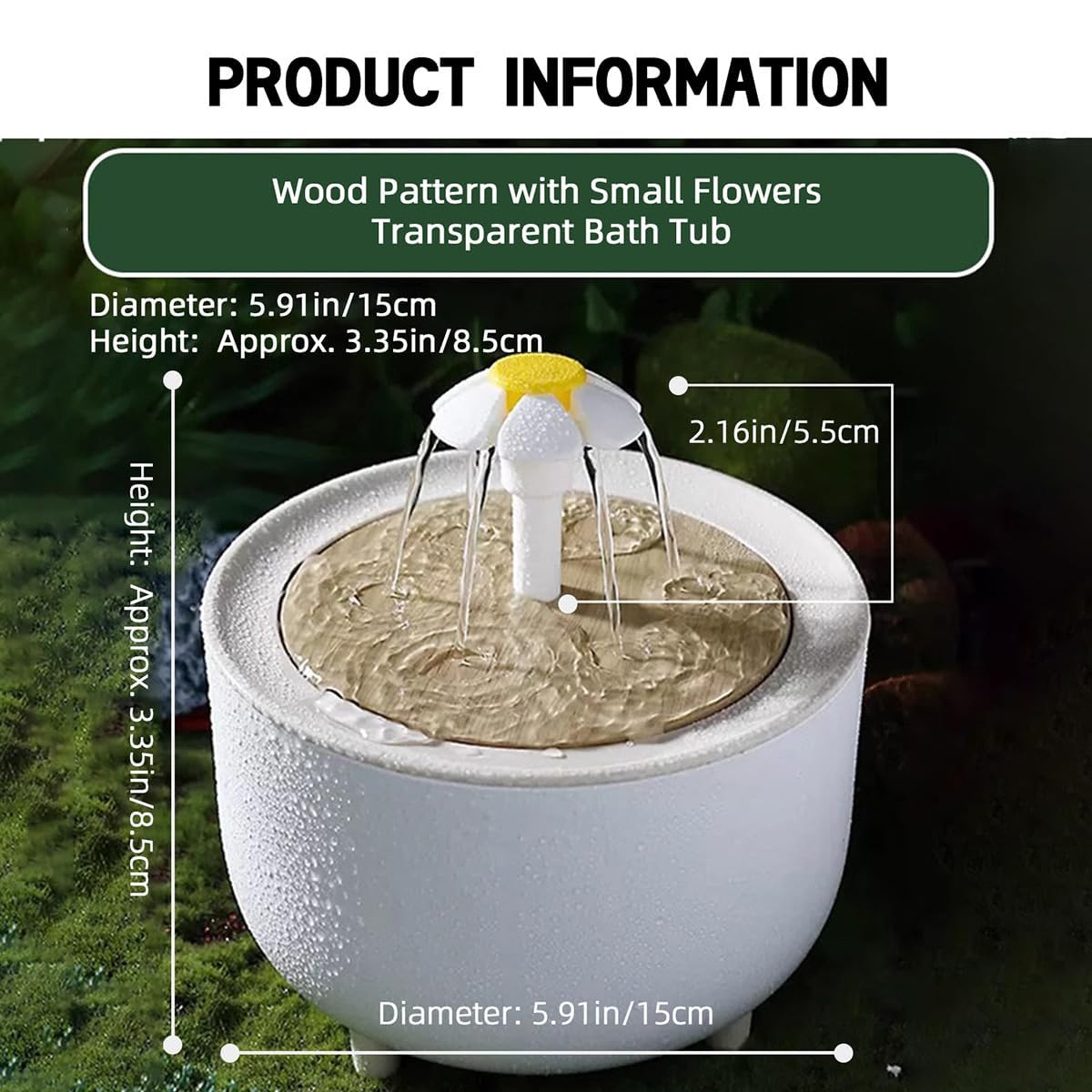 MANON ROSA Bird Bath quiet pump enables peaceful baths at home