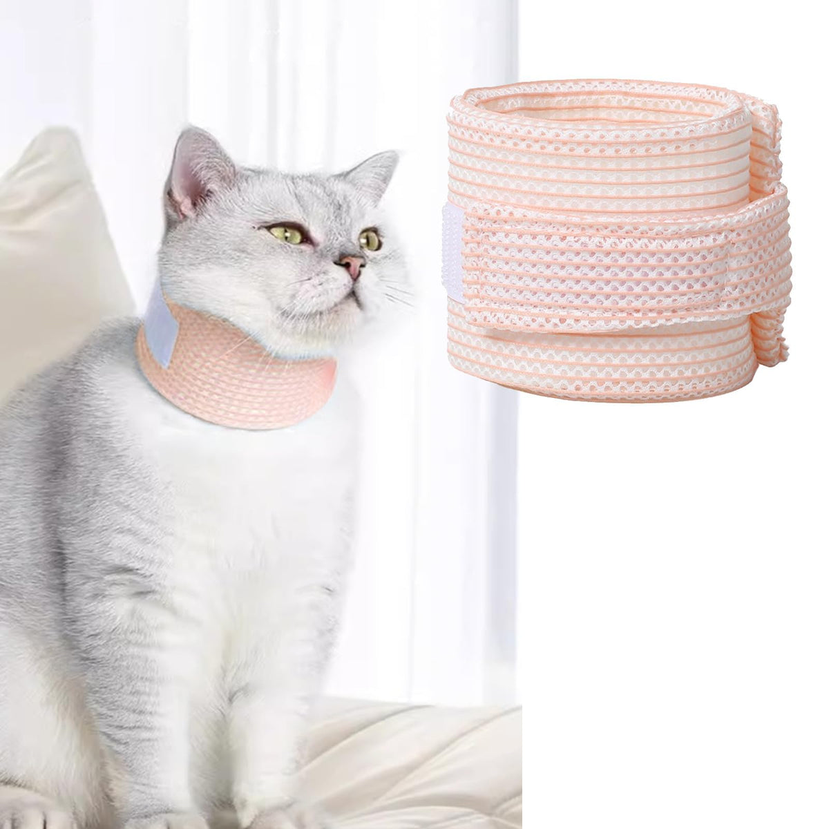 MANON ROSA cat neck brace cover in breathable fabric for post-surgery comfort and wound protection