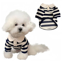 MANON ROSA Cute Dog Polo Shirt front view, breathable comfort for small dogs