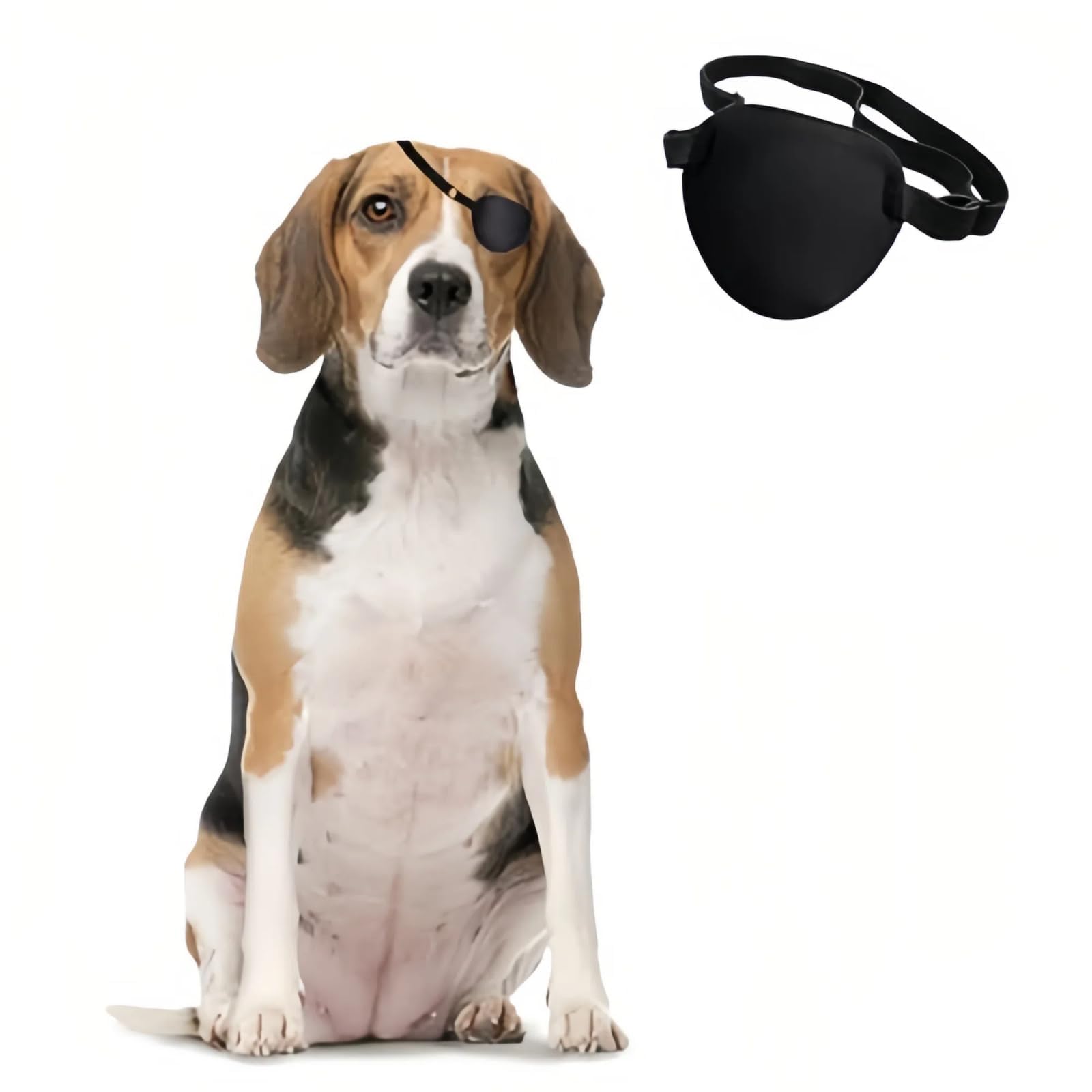 MANON ROSA dog eye patch front view for protective healing wear.