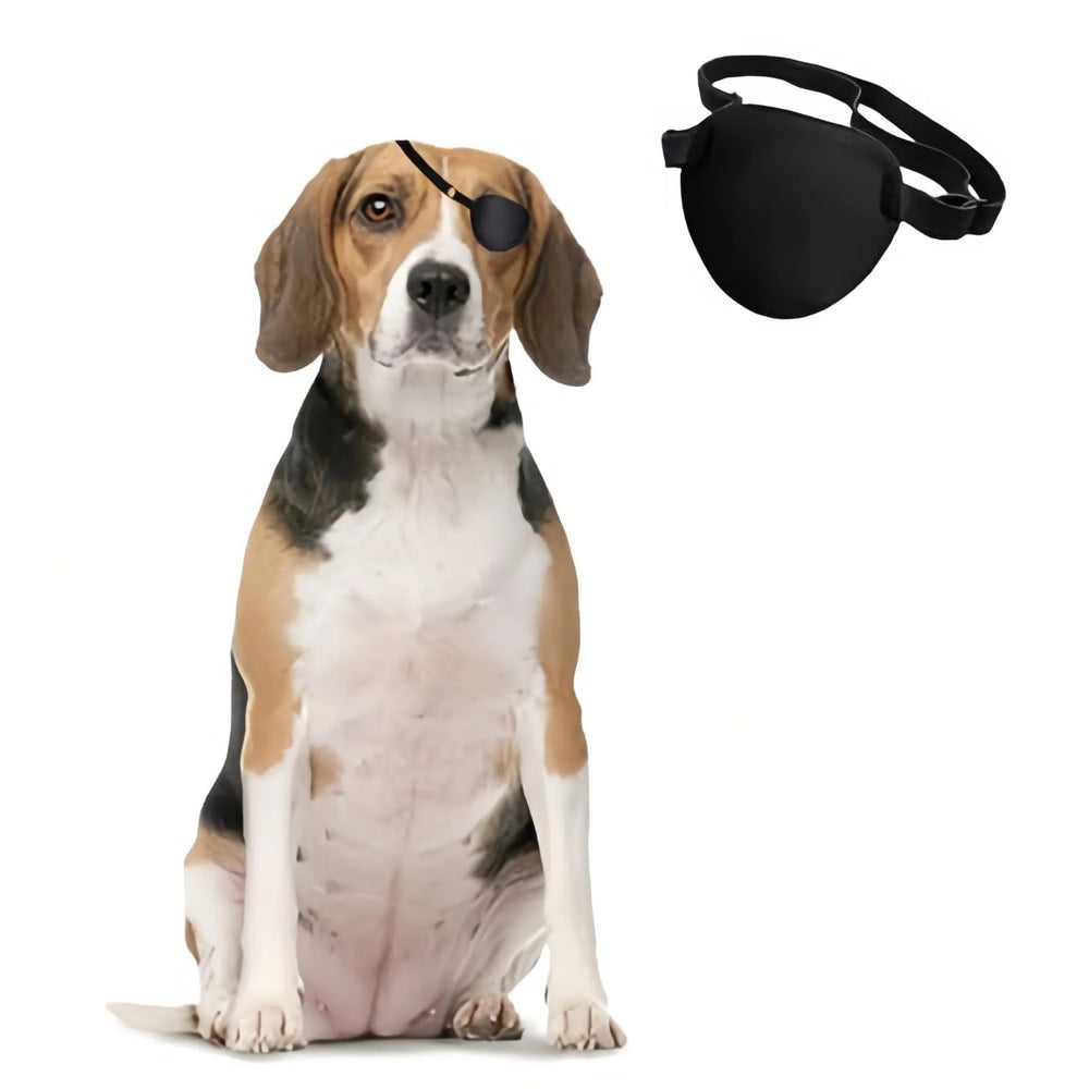 MANON ROSA dog eye patch front view for protective healing wear.