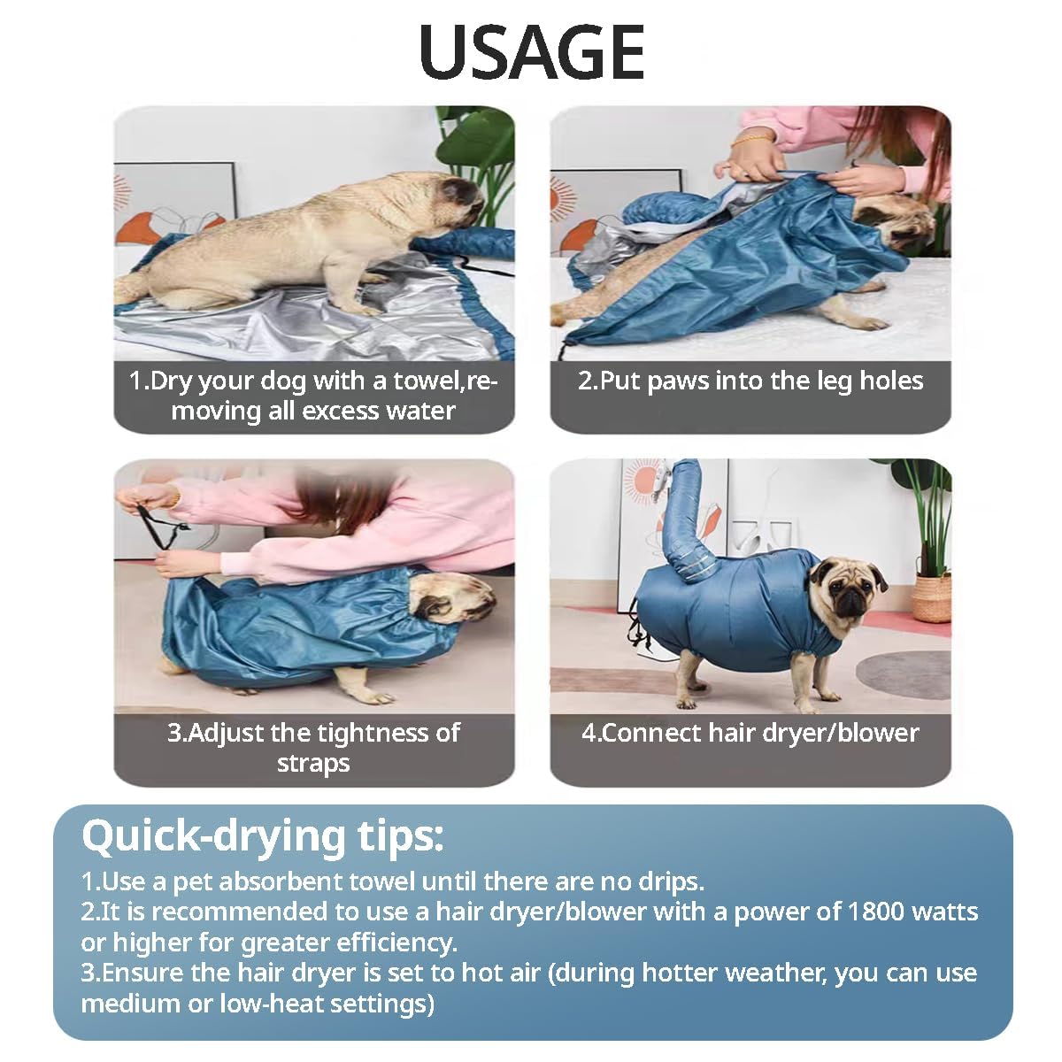 MANON ROSA Drying Bag back magic tape ensures secure snug fit during sessions