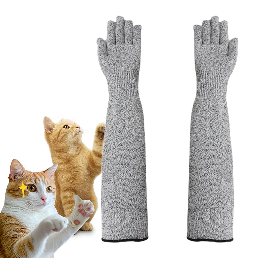 MANON ROSA pet-handling gloves 16in coverage shields arms from claws during grooming sessions.