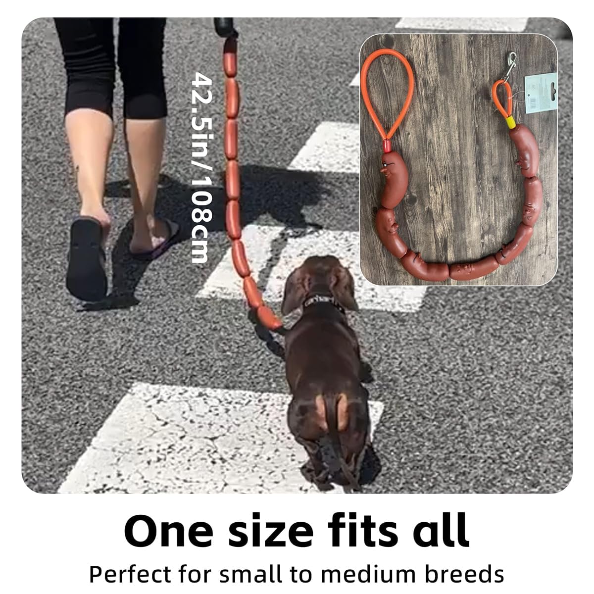 MANON ROSA sausage leash easy-clean surface for quick maintenance.