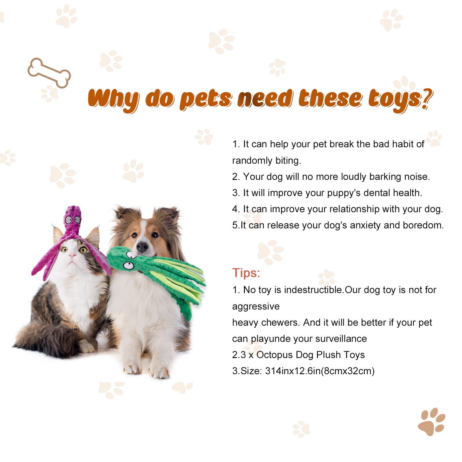 MANOPAWS plush no-stuffing dog toy head squeaker for safe, mess-free play.