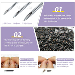 Manruta 8mm implant demonstrates sizing for cats and small dogs.