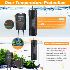 MantaMaze aquarium heater external-controller close-up for precise temperature control.