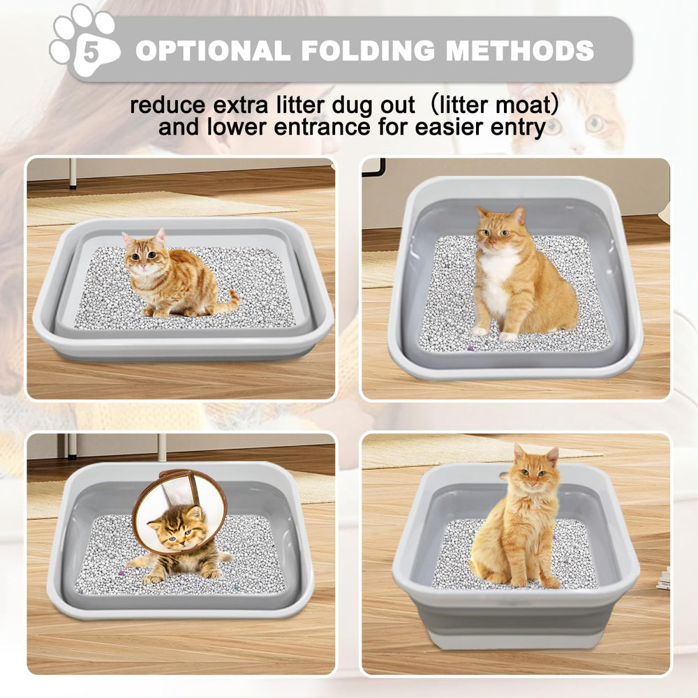 Maohegou cat litter box scoop included illustration highlights easy cleanup.