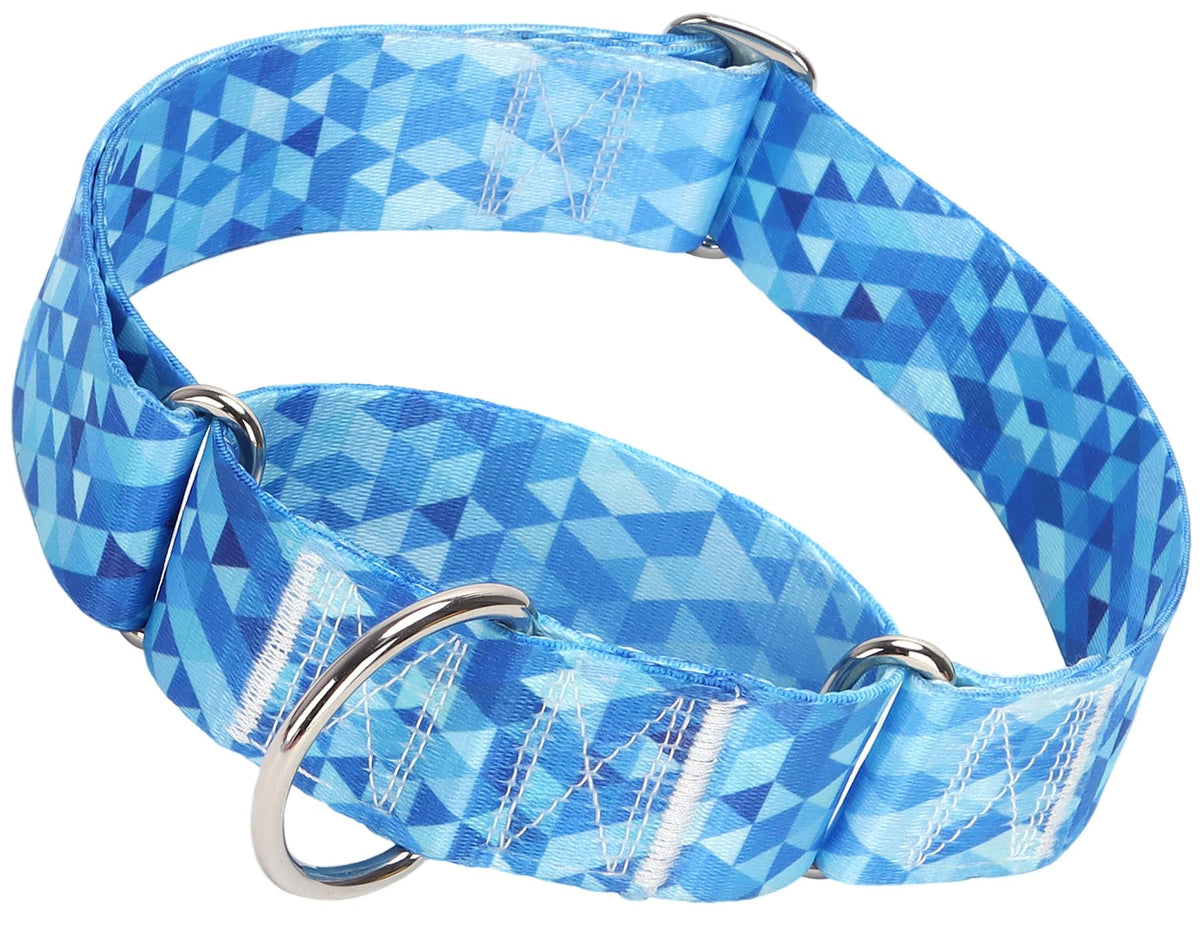 Maowuwujoz 1.5-inch martingale collar wide blue XL closeup — durable, comfortable control.