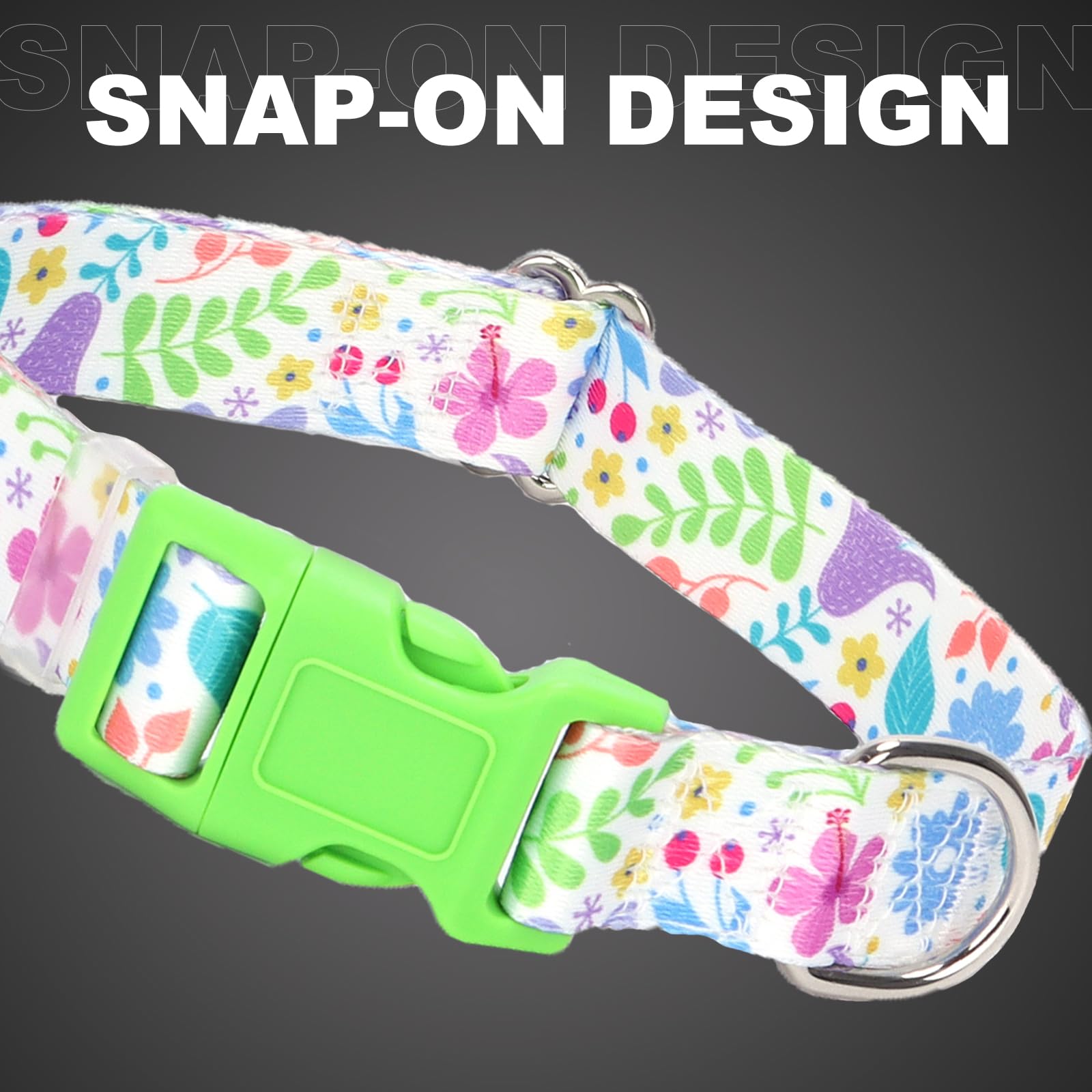 MAOWUWUJOZ flowers-skull-heart-pattern-dog-collar adds playful style.