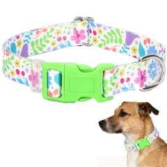 MAOWUWUJOZ Flowers XL dog collar for girl dogs, comfortable daily walks.