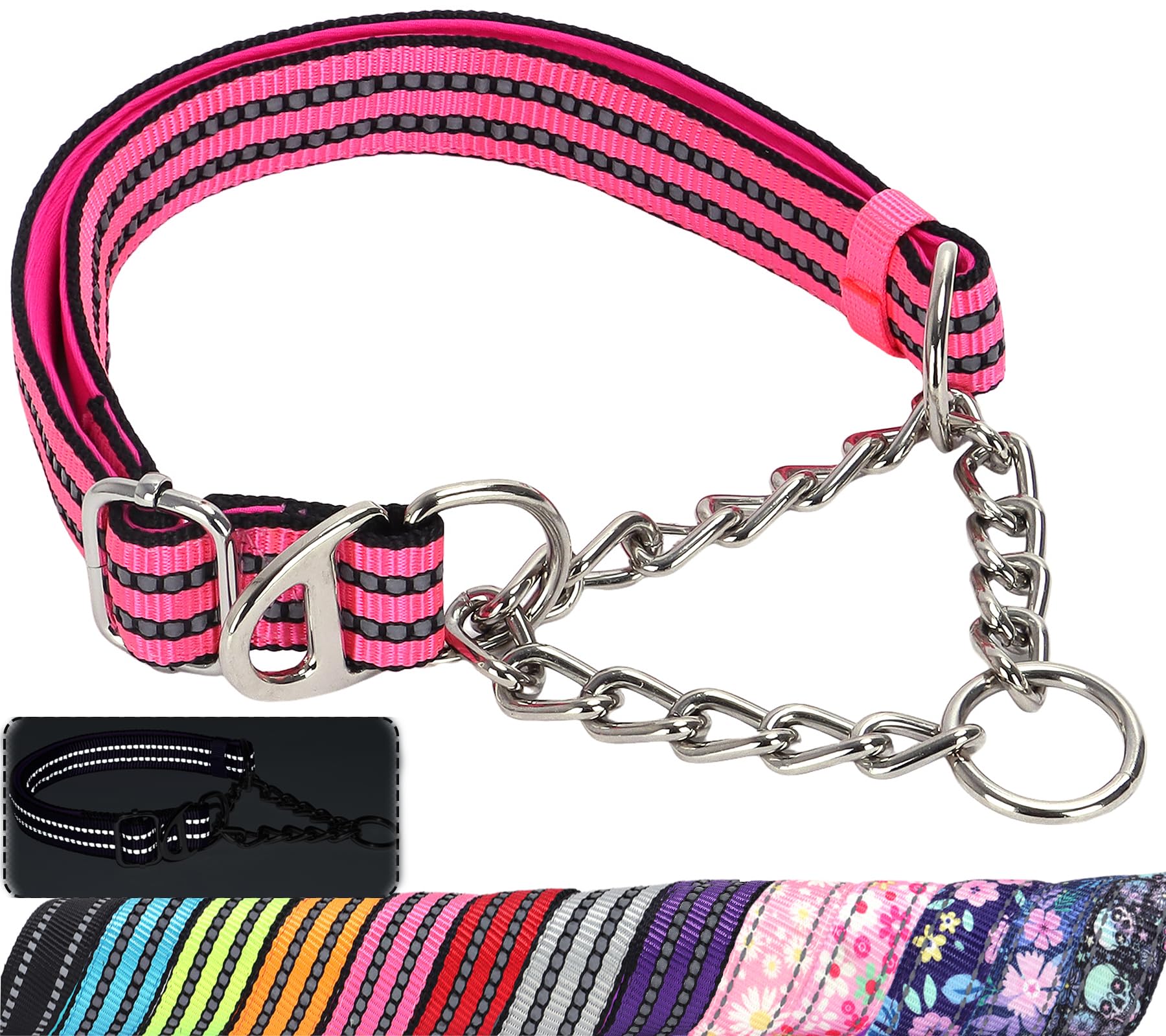 MAOWUWUJOZ martingale collar large pink for controlled daily walks